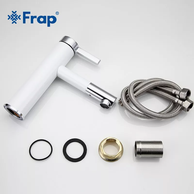 Frap Змішувач для умивальника F1052-14 високий, білий/хром