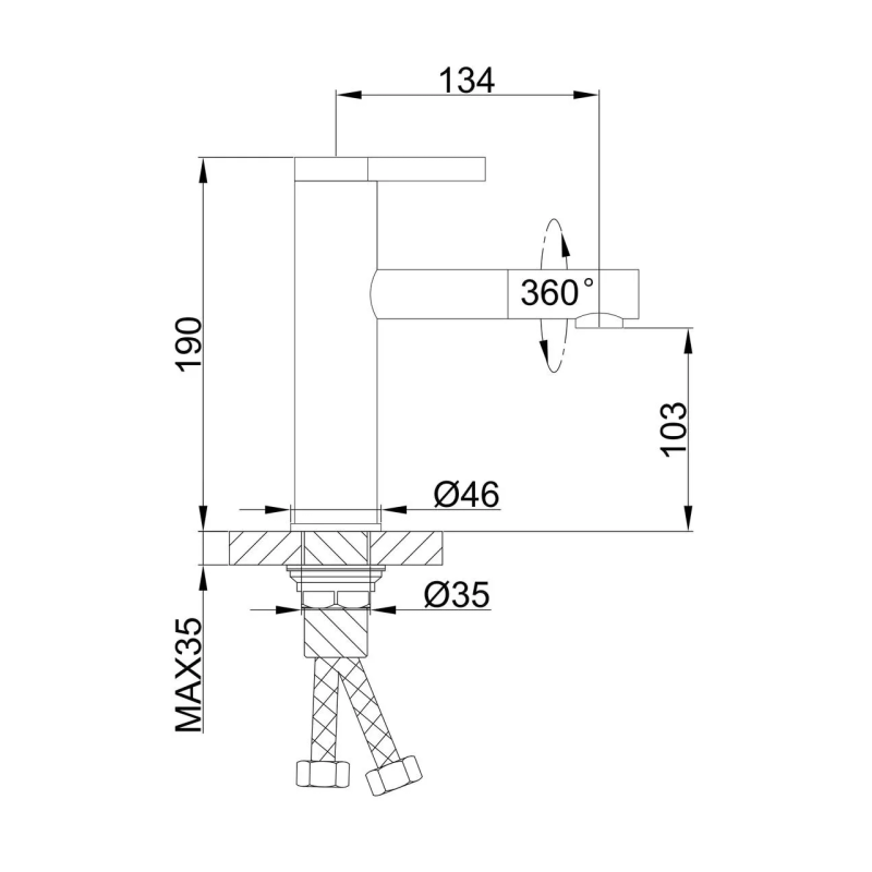 Frap Змішувач для умивальника F1052-14 високий, білий/хром