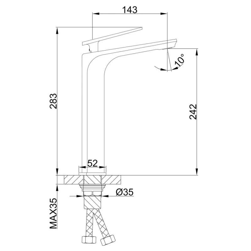 Frap Змішувач для умивальника F1057-2 високий