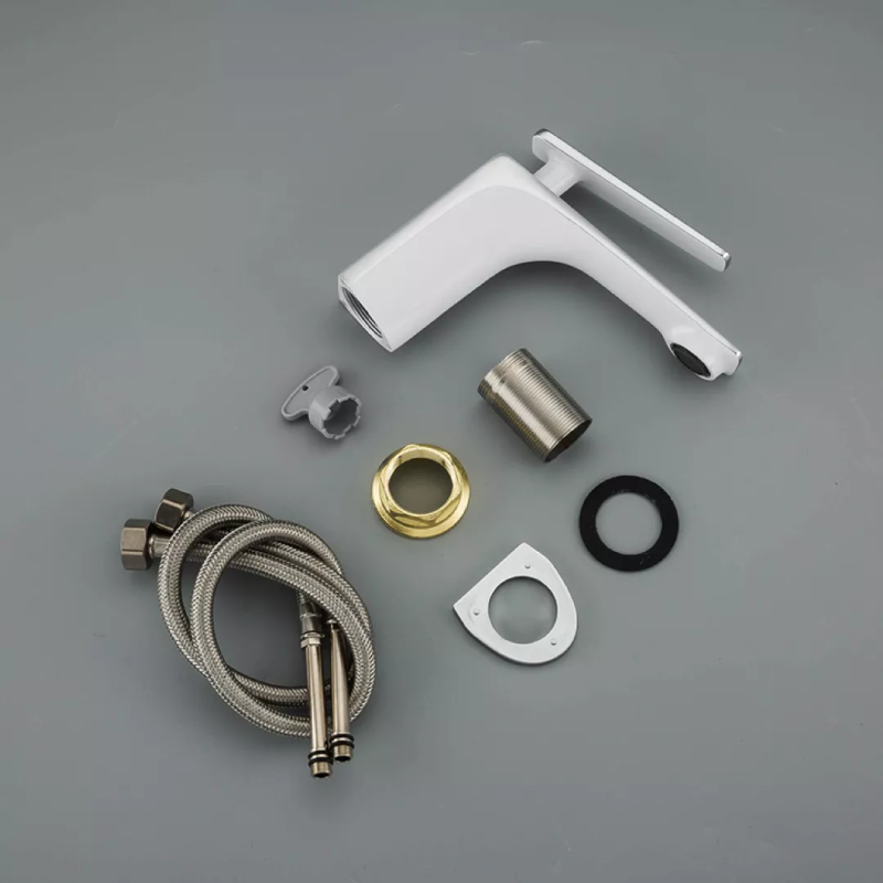 Frap Змішувач для умивальника F1058, білий/хром