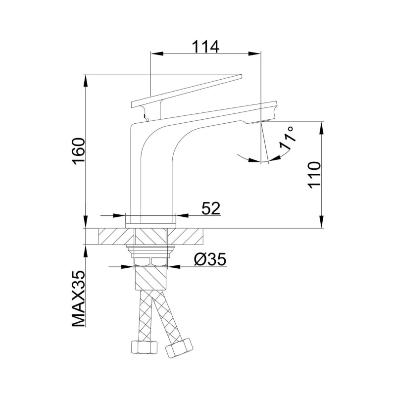 Frap Змішувач для умивальника F1058, білий/хром