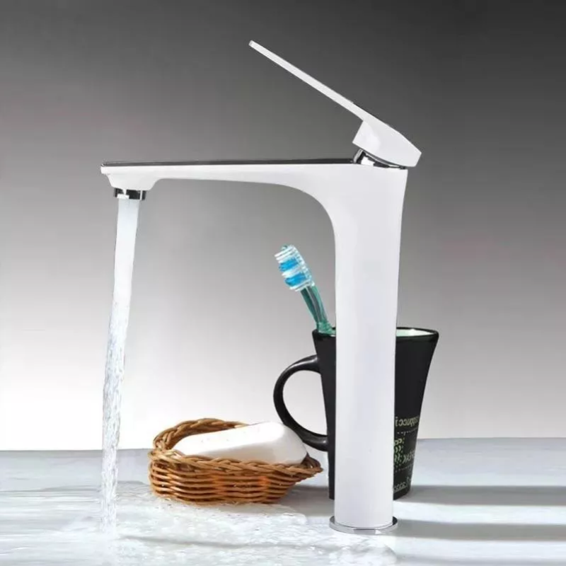 Frap Змішувач для умивальника F1052-54 високий, білий/хром