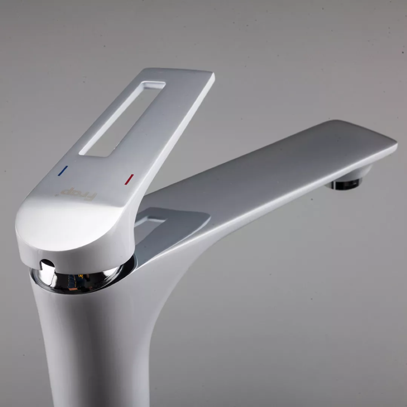 Frap Змішувач для умивальника F1052-54 високий, білий/хром