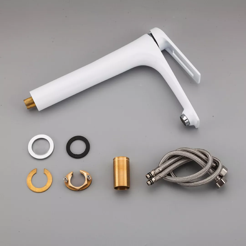 Frap Змішувач для умивальника F1052-54 високий, білий/хром