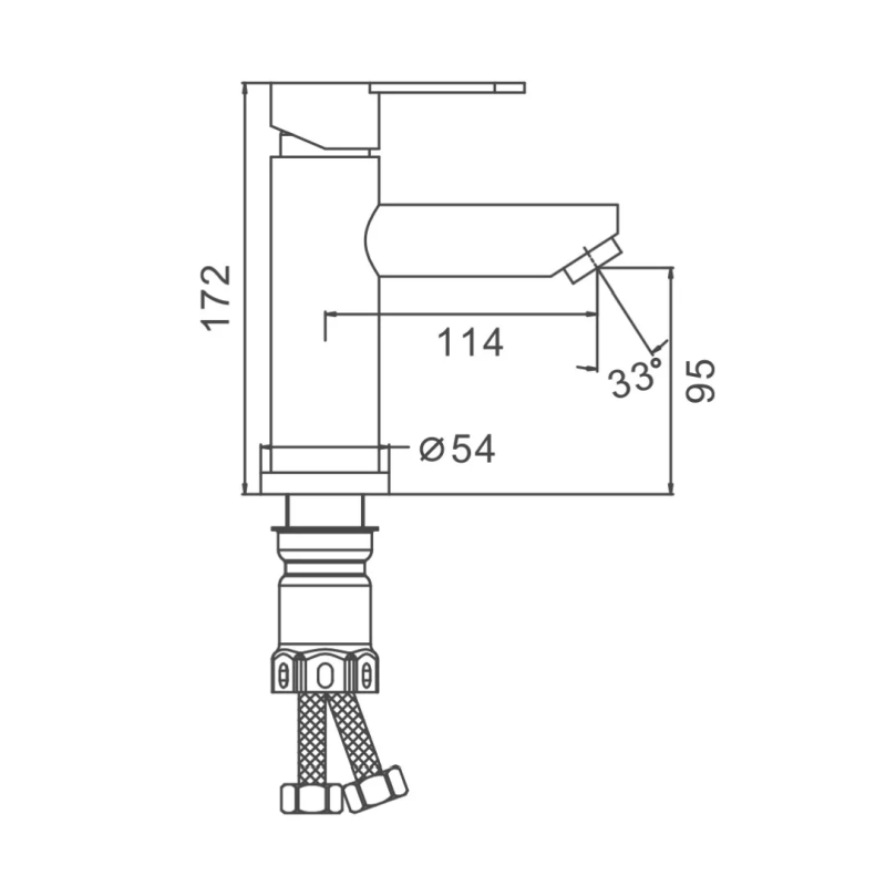 Frap Змішувач для умивальника F10801-6, чорний