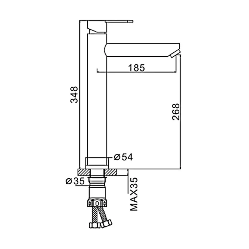 Frap Змішувач для умивальника F10801-62 високий, чорний