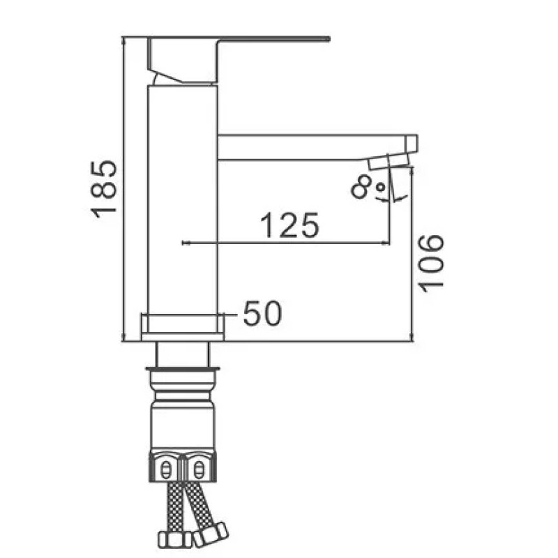 Frap Змішувач для умивальника F10802-6, чорний