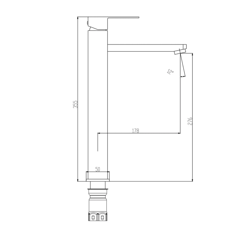 Frap Змішувач для умивальника F10802-62 високий, чорний