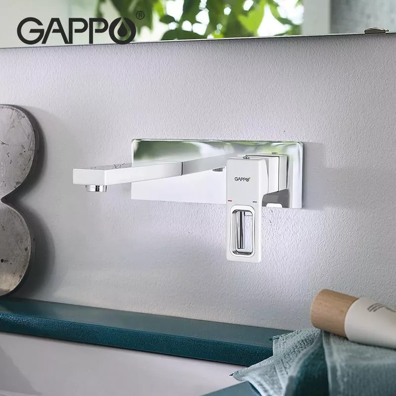 GAPPO Змішувач для умивальника G1017-12, білий/хром