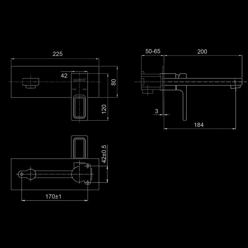 GAPPO Змішувач для умивальника G1017-12, білий/хром