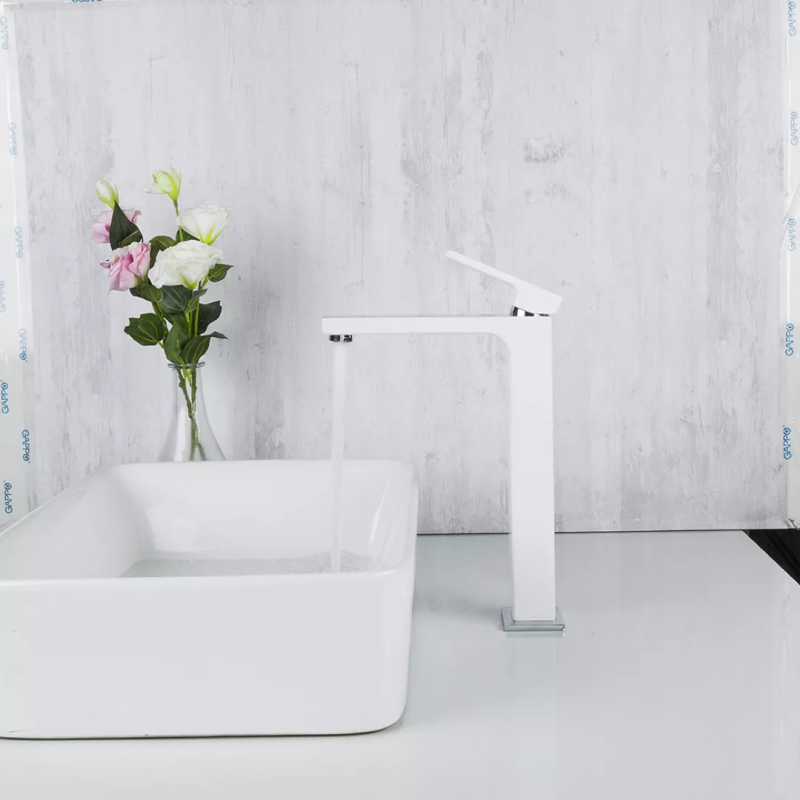 GAPPO Змішувач для умивальника G1017-2, білий/хром