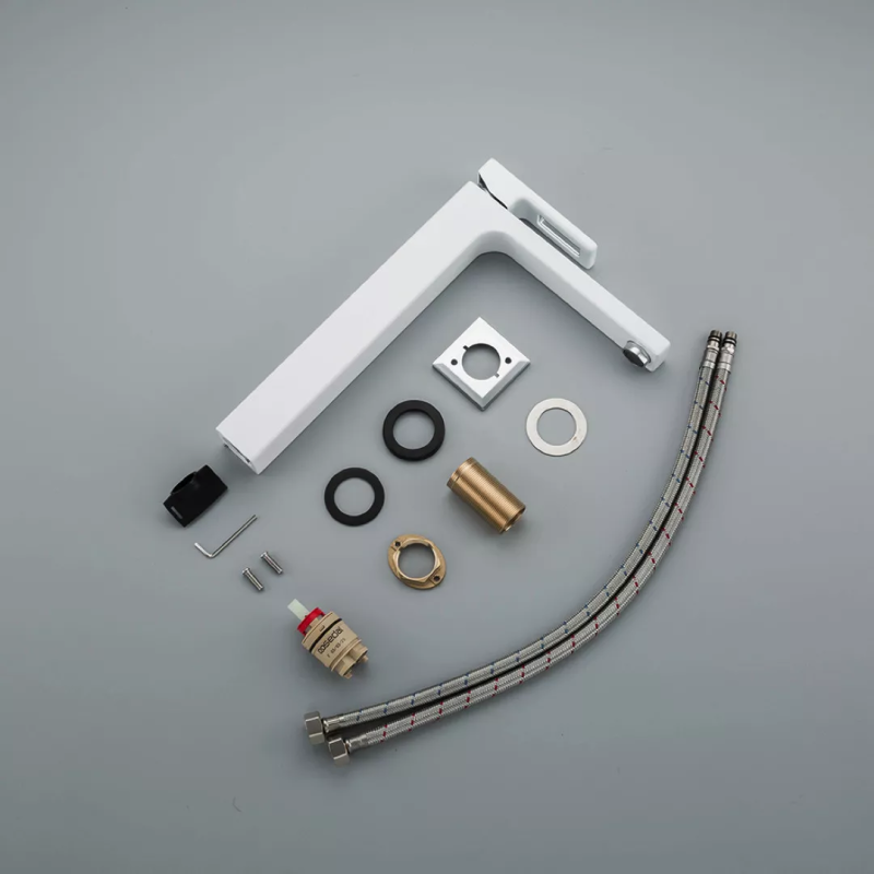 GAPPO Змішувач для умивальника G1017-2, білий/хром