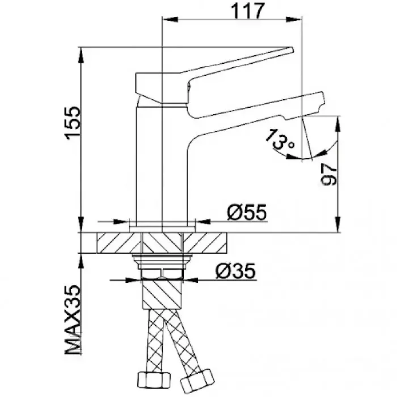Frap Змішувач для умивальника F1062, чорний