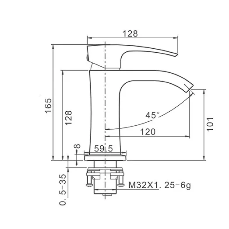 GAPPO Змішувач для умивальника G1007-6, чорний