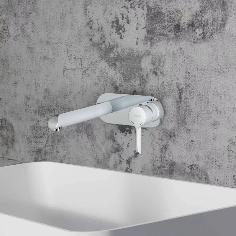 GAPPO Вбудований змішувач для раковини G1003-28, білий/хром