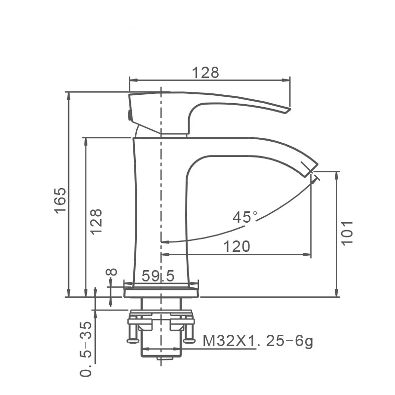 GAPPO Змішувач для раковини G1007-9, збройова сталь