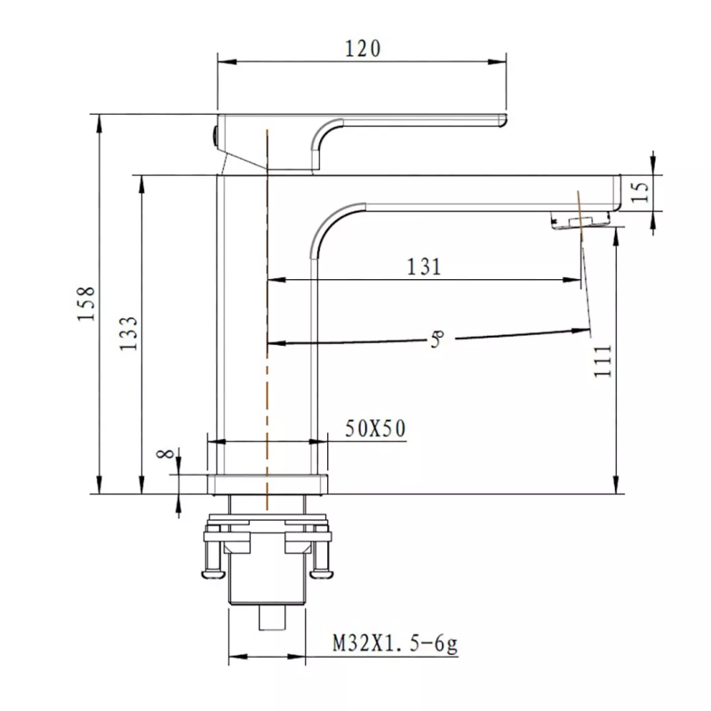 GAPPO Змішувач для умивальника G1017-9, збройова сталь