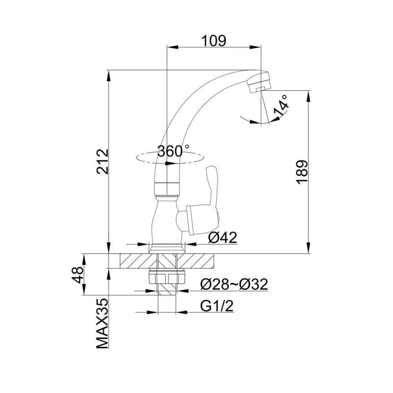 Frap Монокран для кухни F4196, хром, Frap Монокран для кухни F4196, хром