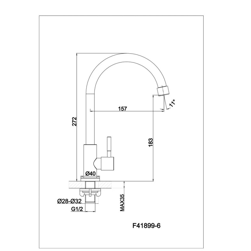 Frap Монокран для кухні F41899-6, сатин