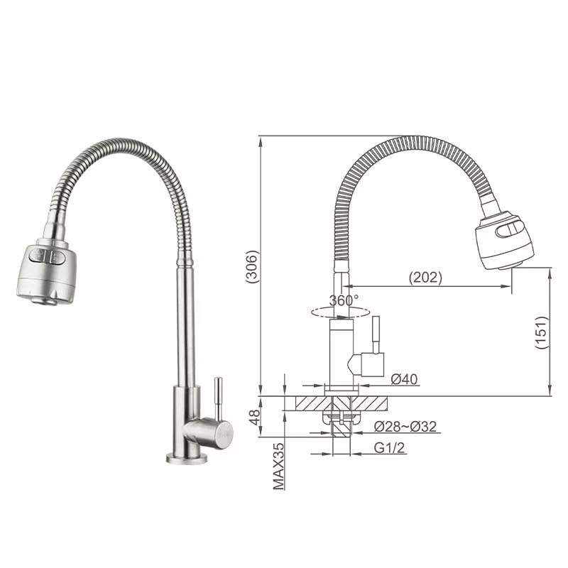 Frap Монокран з рефлекторним виливом F41899-7, нержавіюча сталь