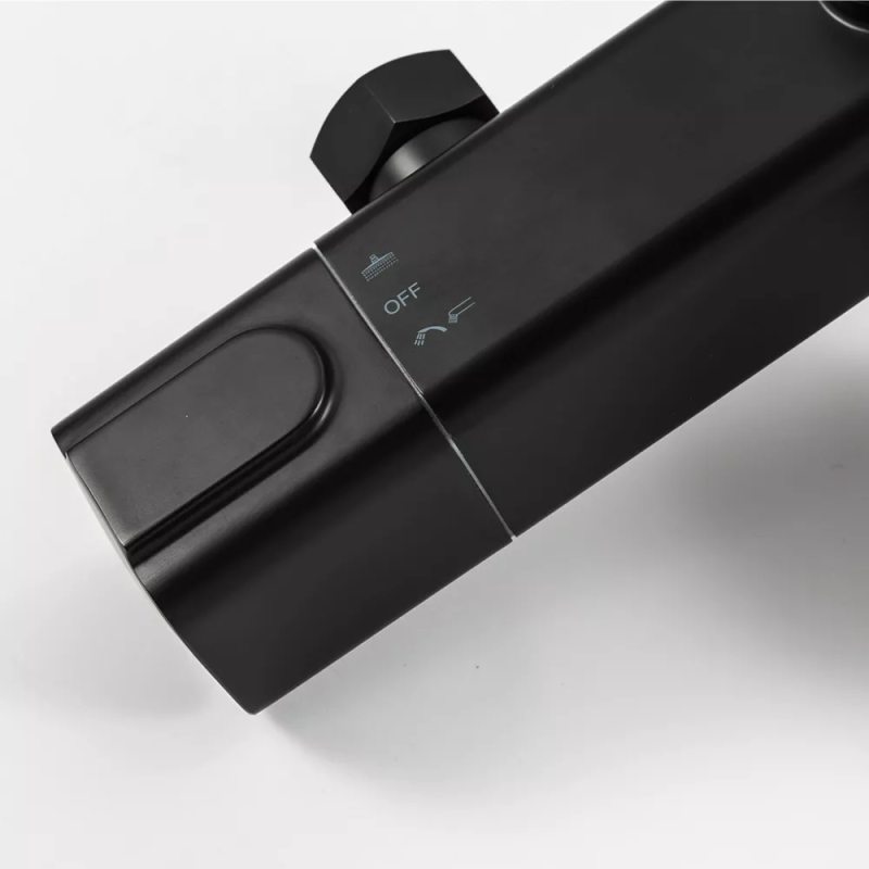 GAPPO Душова система з термостатом G2491-6, вилив - перемикач на лійку, чорний