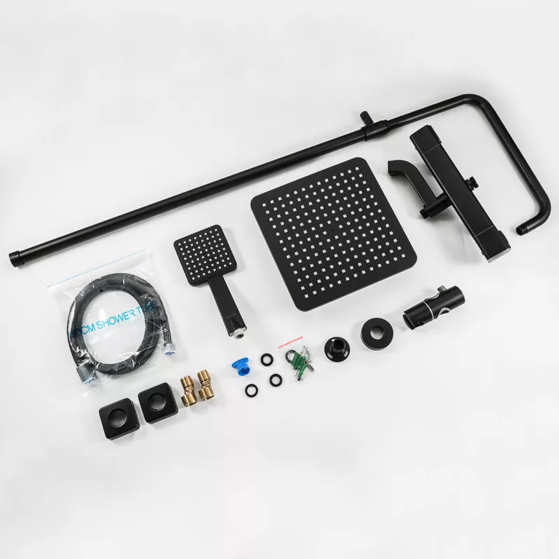 GAPPO Душова система з термостатом G2491-6, вилив - перемикач на лійку, чорний