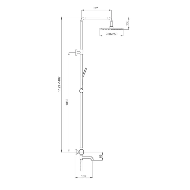 GAPPO Душова система з термостатом G2491-6, вилив - перемикач на лійку, чорний