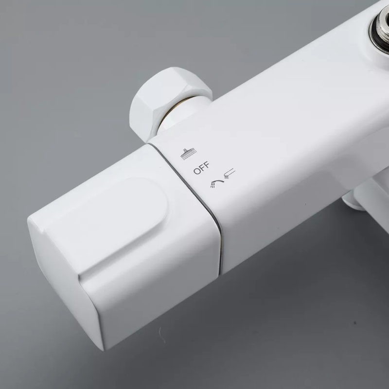 GAPPO Душова система з термостатом G2491-8, вилив - перемикач на лійку, білий