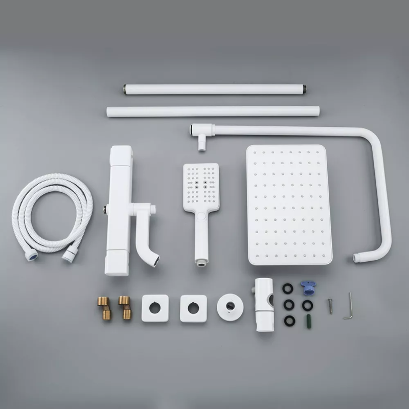 GAPPO Душова система з термостатом G2491-8, вилив - перемикач на лійку, білий