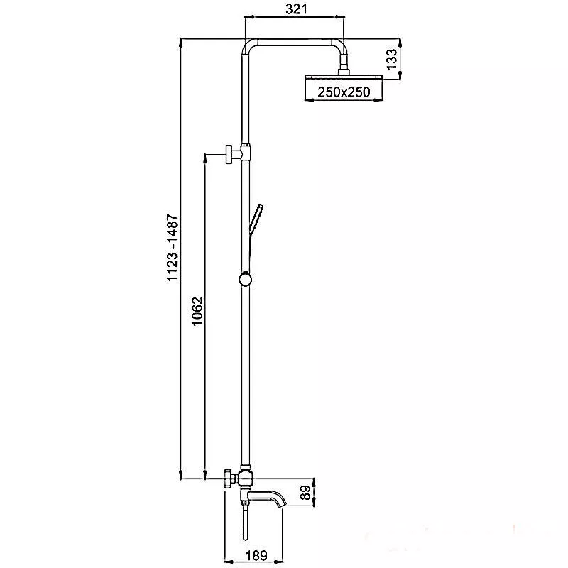 GAPPO Душова система з термостатом G2491-8, вилив - перемикач на лійку, білий
