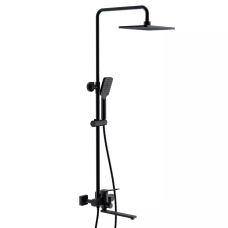 Frap Душева система F2462, поворотний вилив - перемикач на лійку, 3 режими, чорний