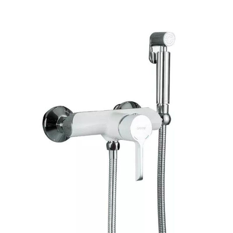 GAPPO Змішувач з гігієнічною лійкою G2003-8, білий/хром