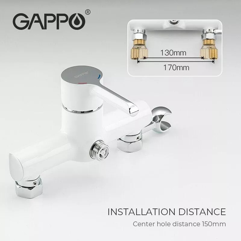 GAPPO Змішувач з гігієнічною лійкою G2003-8, білий/хром