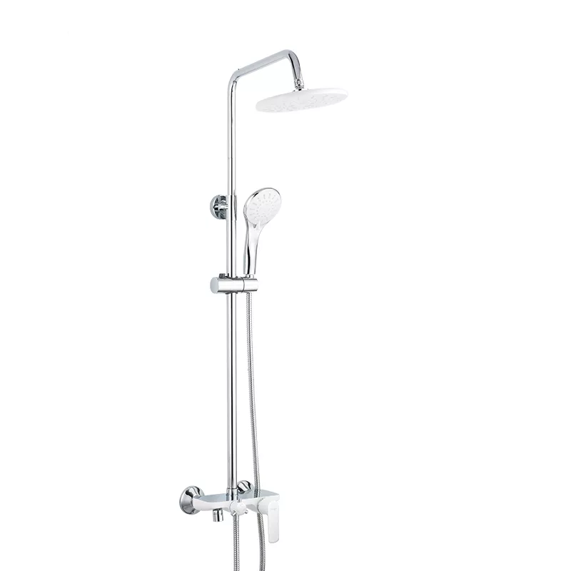 Frap Душова система F2431, поворотний вилив, лійка, білий/хром