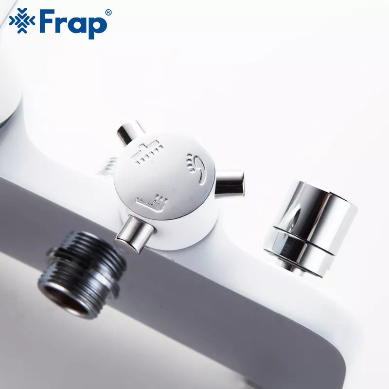 Frap Душова система F2431, поворотний вилив, лійка, білий/хром