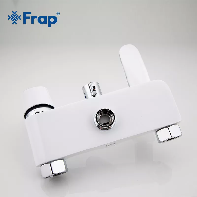 Frap Душева система F2434, поворотний вилив - перемикач на лійку, білий/хром