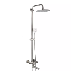 Frap Душова система F24801, поворотний вилив - перемикач на лійку, 1 режим, нержавіюча сталь