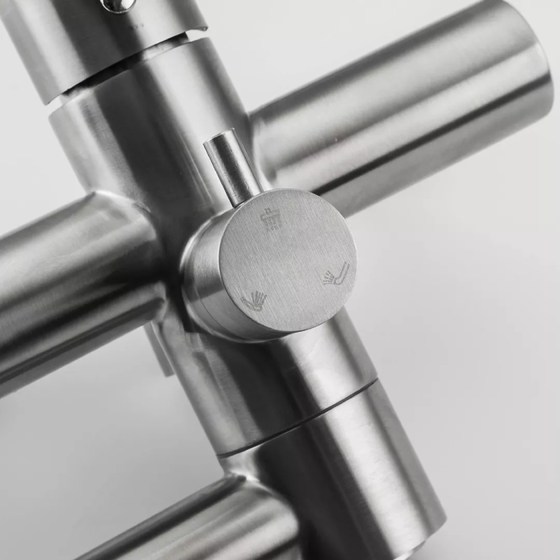 Frap Душова система F24801, поворотний вилив - перемикач на лійку, 1 режим, нержавіюча сталь