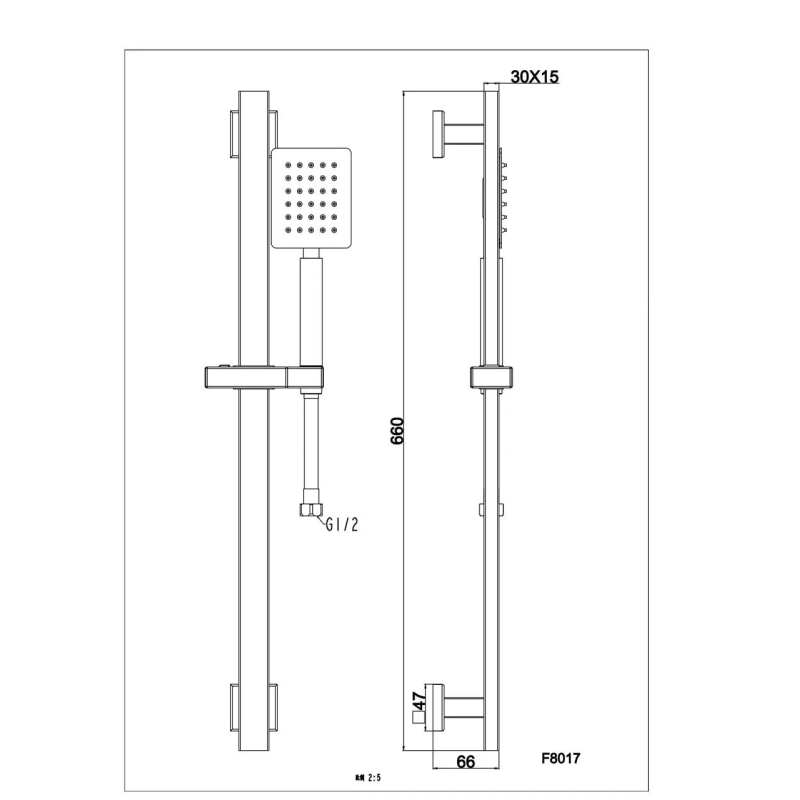 Frap Душовий гарнітур F8017, нержавіюча сталь