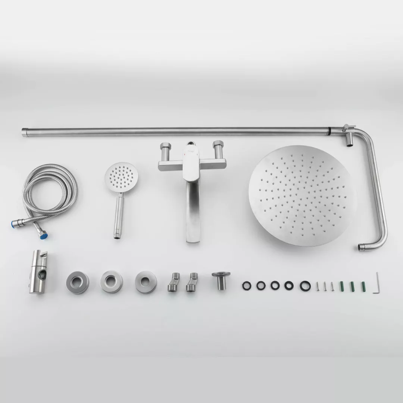 Frap Душева система F24805, поворотний вилив - перемикач на лійку, 1 режим, сатин