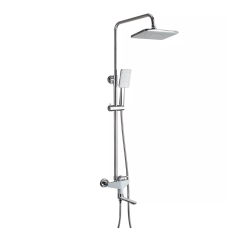 Frap Душова система F2458, поворотний вилив - перемикач на лійку/душ, 3 режими, білий/хром