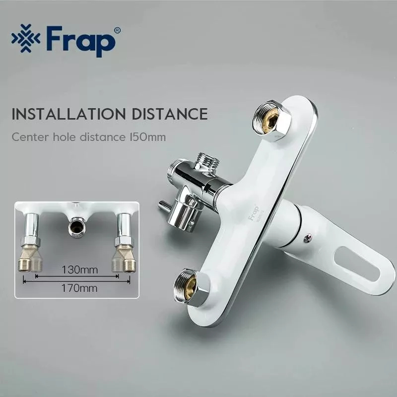 Frap Душова система F2449-20, перемикач на лійку, 3 режими, білий/хром