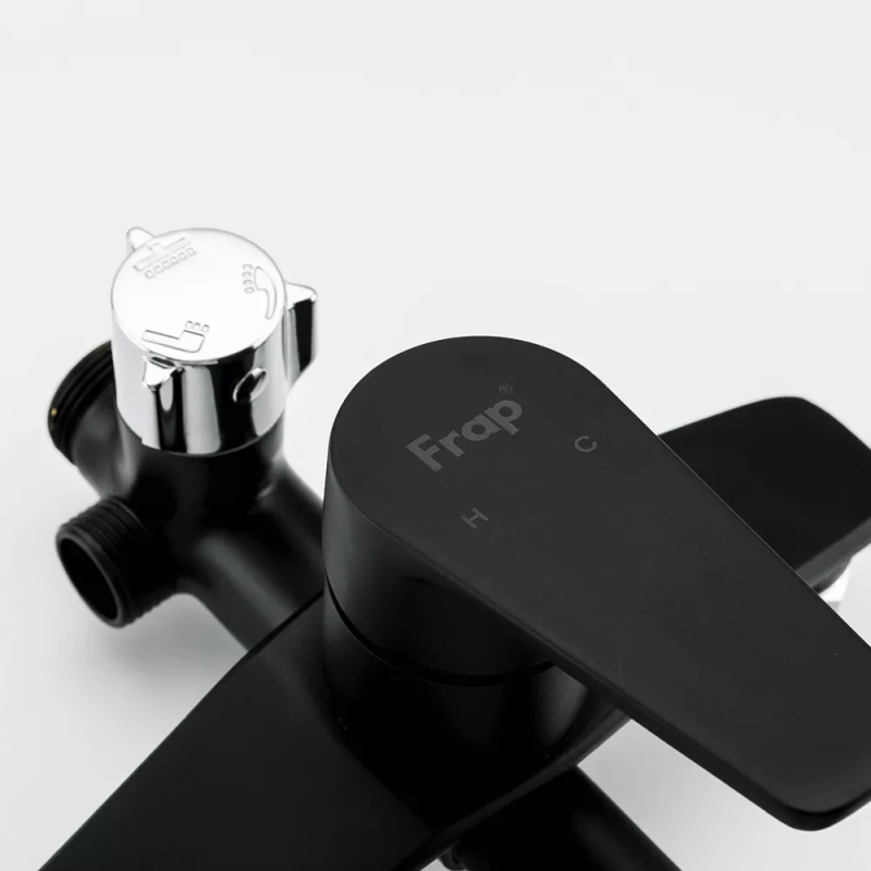 Frap Душова система F2429, вилив - перемикач на лійку, 5 режимів, чорний