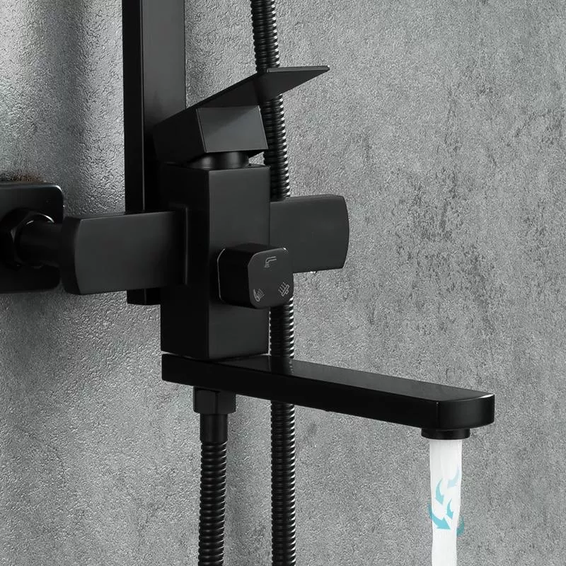 Frap Душова система F24802-6, вилив - перемикач на лійку, 1 режим, чорний