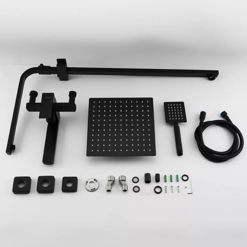 Frap Душова система F24802-6, вилив - перемикач на лійку, 1 режим, чорний