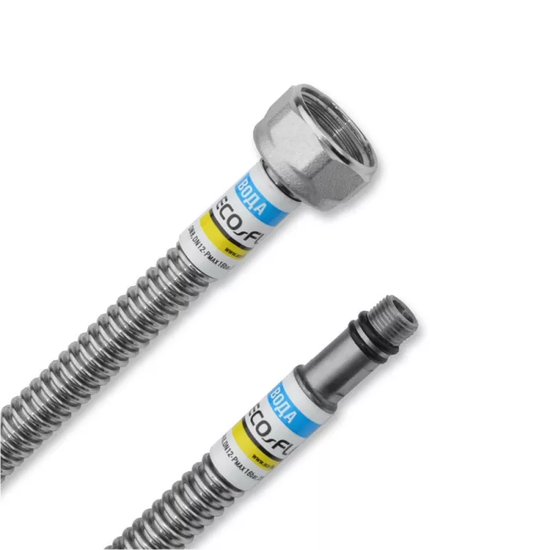ECO-FLEX Нержавіючий шланг для змішувача Вода/Мікс 40 см М10 - 1/2" Гайка