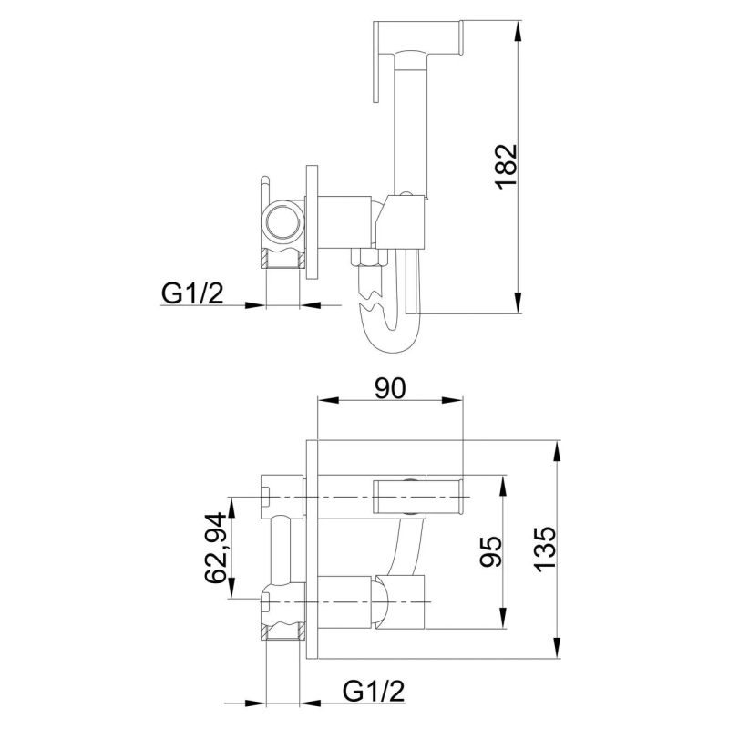 Frap Гігієнічний душ із змішувачем F7505, хром