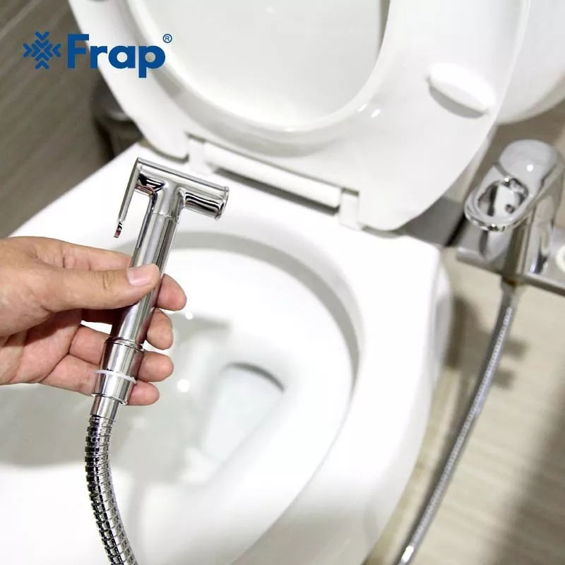 Frap Гігієнічний душ F1250-2 з кріпленням під унітаз, хром