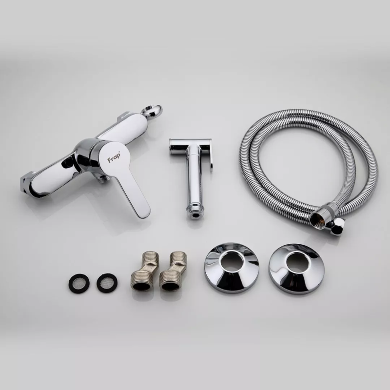 Frap Змішувач для душу з гігієнічною лійкою F2041, хром