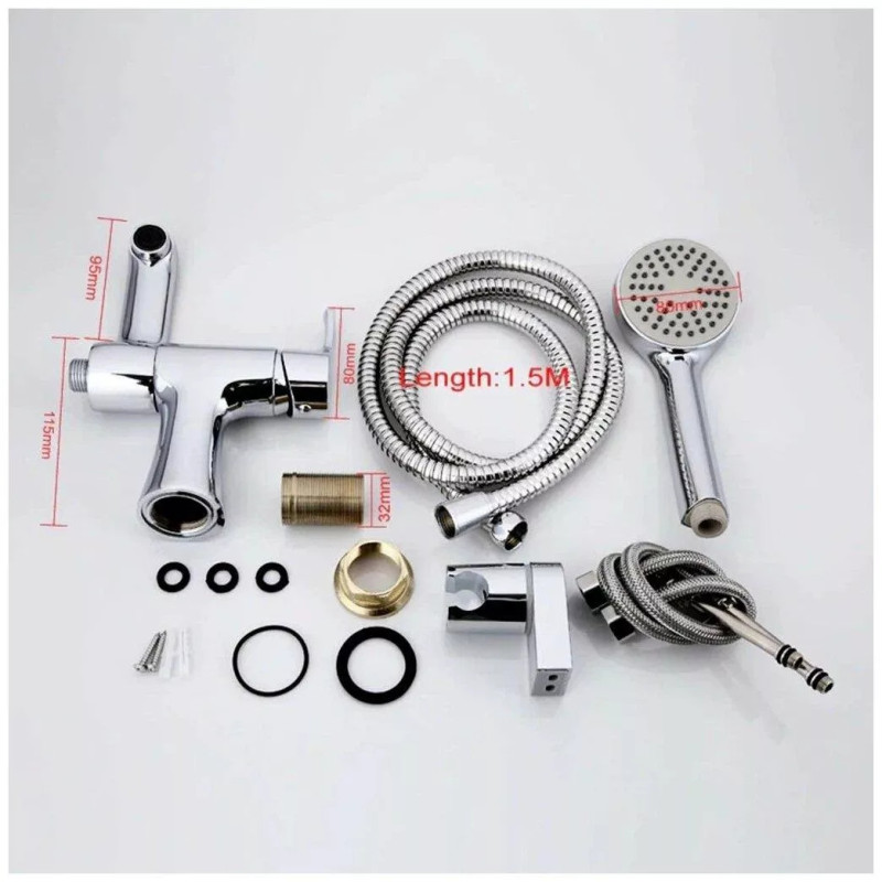 Frap Змішувач для умивальника F1252 з гігієнічним душем, хром